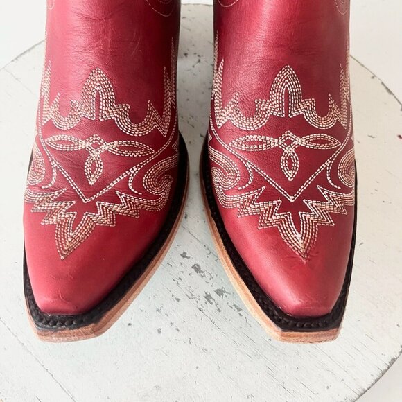 Lane LEXINGTON Womens Cowboy Boots 8.5 Red Western Boots Cowgirl Mid Calf Tall - Picture 6 of 10